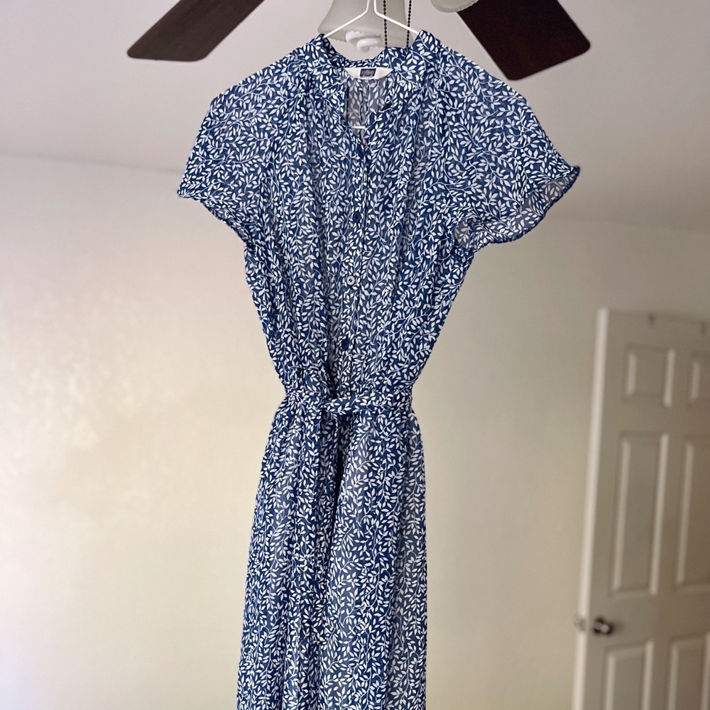 Midi Dress - vintage blue semi-sheer (made in Japan)
